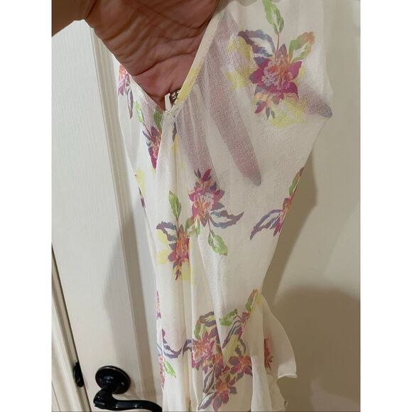 Free People Ruffle trim floral maxi dress size small - Picture 6 of 11